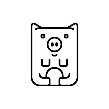 Domuz ikonu. Simge tasarımı. Şablon elementleri Düz biçim