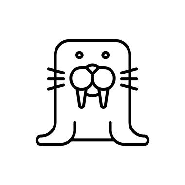 Deniz aygırı ikonu. Simge tasarımı. Şablon elementleri Düz biçim