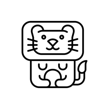 Aslan simgesi. Simge tasarımı. Şablon elementleri Düz biçim