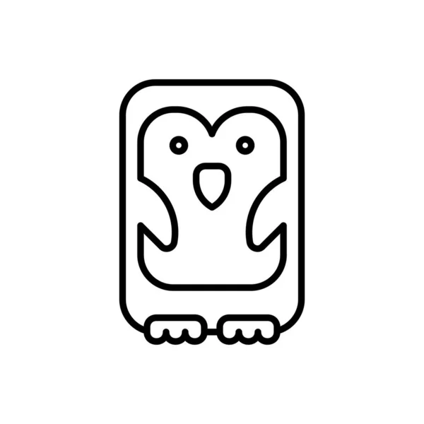 Icono Pingüino Diseño Iconos Elementos Plantilla Estilo Plano — Vector de stock