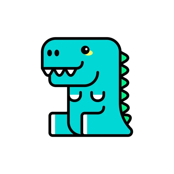 Icône Dinosaure Icône Design Éléments Modèle Style Plat — Image vectorielle