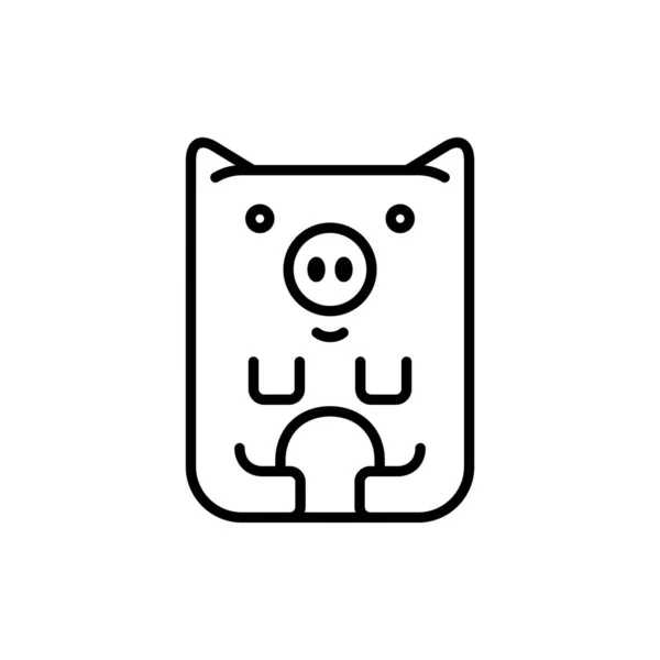 Ícone Porco Design Ícones Elementos Modelo Estilo Plano — Vetor de Stock