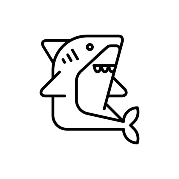 Икона Акулы Дизайн Икон Элементы Шаблона Плоский Стиль — стоковый вектор