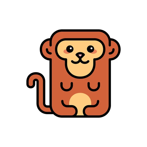 Monkey Icon Icon Design Template Elements Flat Style — Stock Vector