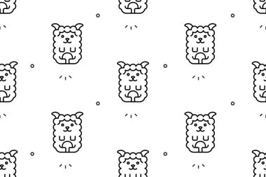 Koyunlarla kusursuz bir düzen. Simge tasarımı. Şablon ögeleri