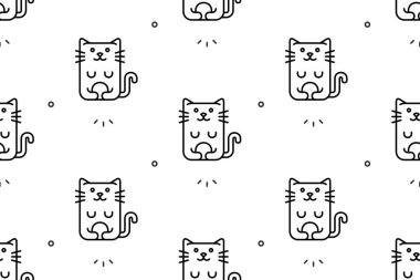 Kedilerde kusursuz desen. Simge tasarımı. Şablon ögeleri