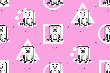 Denizanalarında kusursuz desen var. Simge tasarımı. Şablon ögeleri