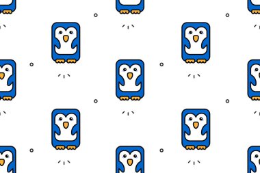 Penguenlerle kusursuz bir düzen. Simge tasarımı. Şablon ögeleri