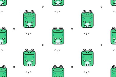 Kurbağalarda kusursuz desen. Simge tasarımı. Şablon ögeleri