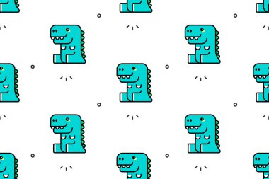 Dinozorlarda kusursuz desen. Simge tasarımı. Şablon ögeleri