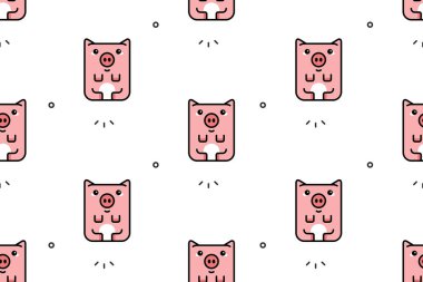 Domuzlarda kusursuz desen. Simge tasarımı. Şablon ögeleri