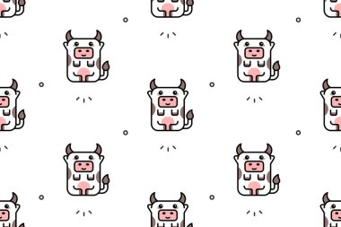 İneklerle kusursuz desen. Simge tasarımı. Şablon ögeleri