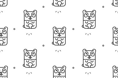 Pandalarla kusursuz desen. Simge tasarımı. Şablon ögeleri