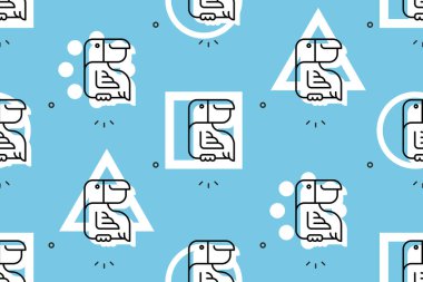 Pelikanlarla kusursuz bir düzen. Simge tasarımı. Şablon ögeleri