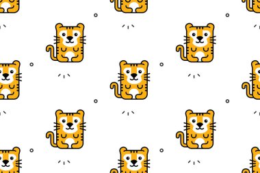 Kaplanlarda kusursuz desen. Simge tasarımı. Şablon ögeleri