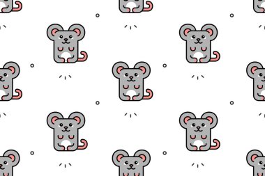 Fare desenli kusursuz desen. Simge tasarımı. Şablon ögeleri