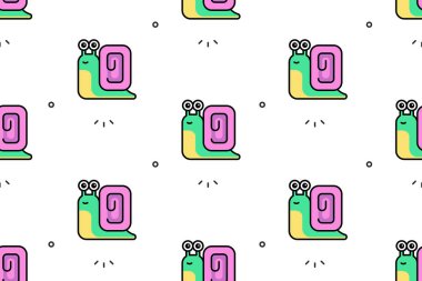 Salyangozlarda kusursuz desen var. Simge tasarımı. Şablon ögeleri