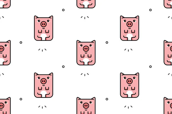 豚とのシームレスなパターン アイコンデザイン テンプレート要素 — ストックベクタ