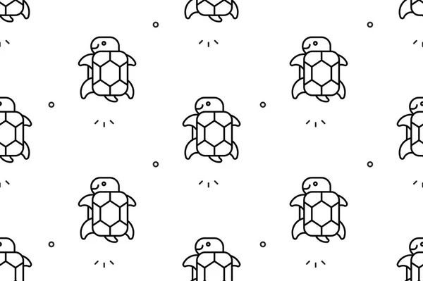 Seamless Pattern Turtles Icon Design Template Elements — Stock Vector