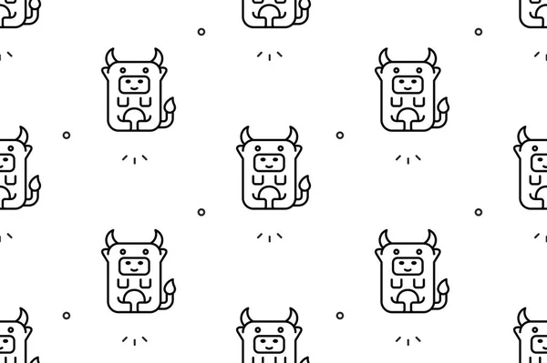 Seamless Pattern Cows Icon Design Template Elements — Stock Vector