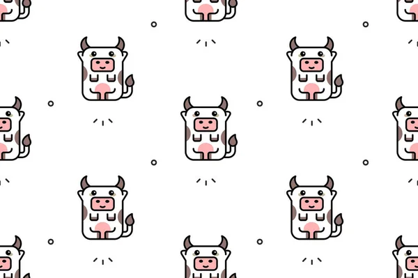 Nahtloses Muster Mit Kühen Symboldesign Vorlagenelemente — Stockvektor
