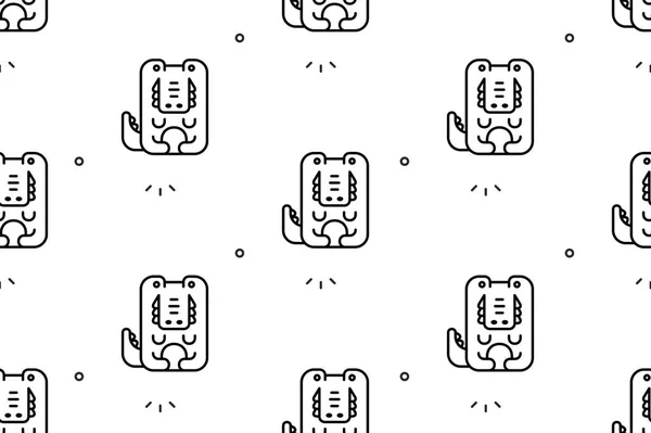 Seamless Pattern Crocodiles Icon Design Template Elements — Stock Vector