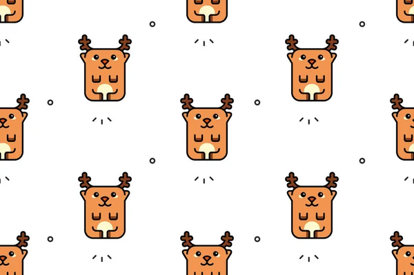鹿とのシームレスなパターン アイコンデザイン テンプレート要素 — ストックベクタ