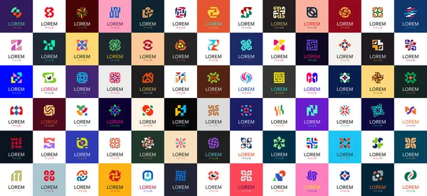 Sammlung Abstrakter Logos Geometrische Abstrakte Logos Symboldesign — Stockvektor