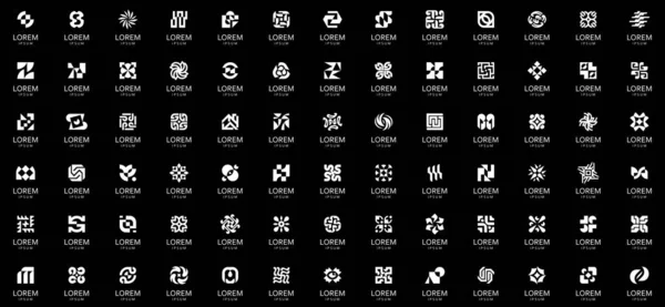 Коллекция Логотипов Геометрические Абстрактные Логотипы Дизайн Значков — стоковый вектор