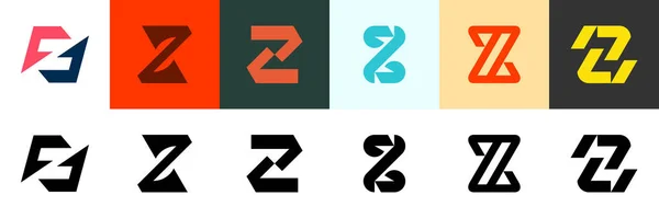 Колекція Абстрактних Логотипів Буквою Геометричні Абстрактні Логотипи Дизайн Піктограм — стоковий вектор
