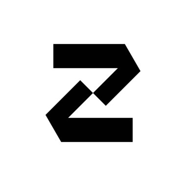 Z harfi logosu. Simge tasarımı. Şablon elementleri Geometrik soyut logolar 