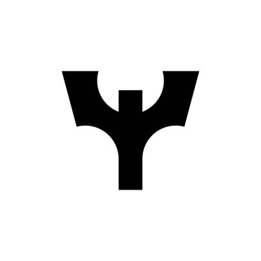 Y harfi logosu. Simge tasarımı. Şablon elementleri Geometrik soyut logolar 