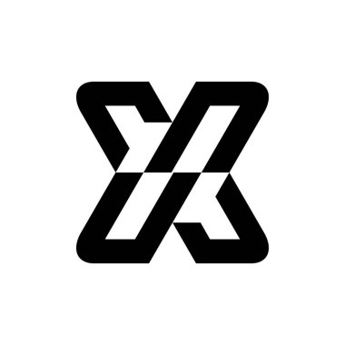 X harfi logosu. Simge tasarımı. Şablon elementleri Geometrik soyut logolar 