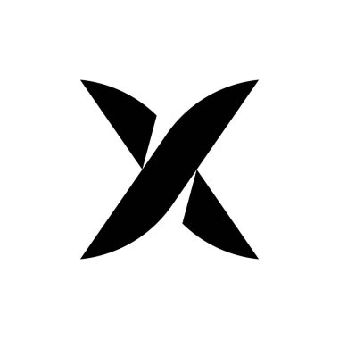 X harfi logosu. Simge tasarımı. Şablon elementleri Geometrik soyut logolar 