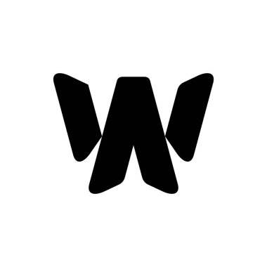 W harfi logosu. Simge tasarımı. Şablon elementleri Geometrik soyut logolar 