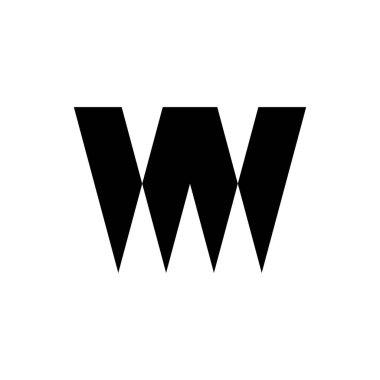 W harfi logosu. Simge tasarımı. Şablon elementleri Geometrik soyut logolar 