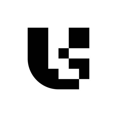 U harfi logosu. Simge tasarımı. Şablon elementleri Geometrik soyut logolar