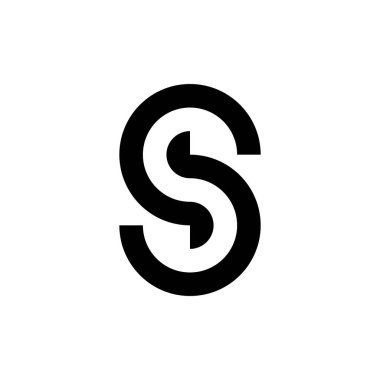 S harfi logosu. Simge tasarımı. Şablon elementleri Geometrik soyut logolar 