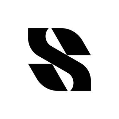 S harfi logosu. Simge tasarımı. Şablon elementleri Geometrik soyut logolar 