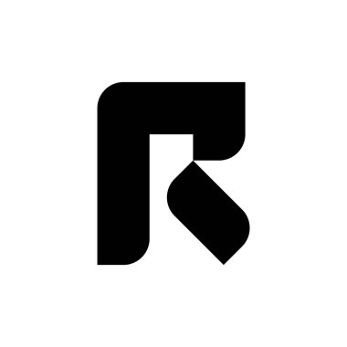 R harfi logosu. Simge tasarımı. Şablon elementleri Geometrik soyut logolar 