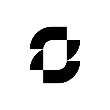 O harfi logosu. Simge tasarımı. Şablon elementleri Geometrik soyut logolar