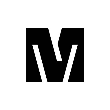 M harfi logosu. Simge tasarımı. Şablon elementleri Geometrik soyut logolar