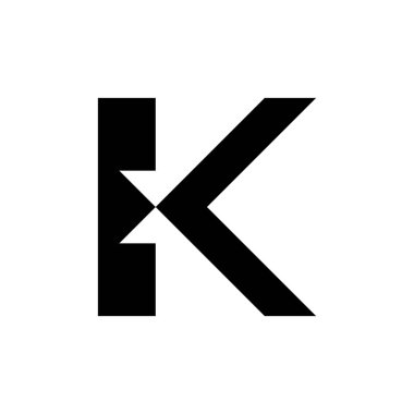 K harfi logosu. Simge tasarımı. Şablon elementleri Geometrik soyut logolar