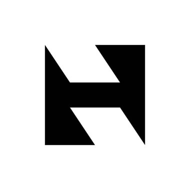 H harfi logosu. Simge tasarımı. Şablon elementleri Geometrik soyut logolar