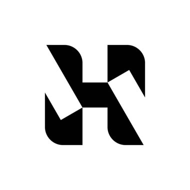 H harfi logosu. Simge tasarımı. Şablon elementleri Geometrik soyut logolar