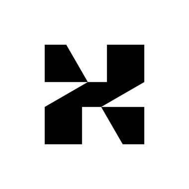 H harfi logosu. Simge tasarımı. Şablon elementleri Geometrik soyut logolar