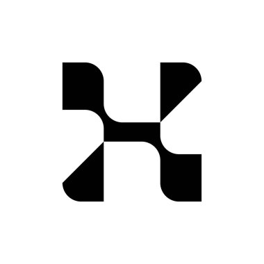 H harfi logosu. Simge tasarımı. Şablon elementleri Geometrik soyut logolar