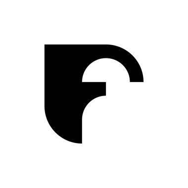 F harfi logosu. Simge tasarımı. Şablon elementleri Geometrik soyut logolar