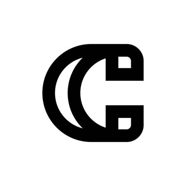 C harfi logosu. Simge tasarımı. Şablon elementleri Geometrik soyut logolar