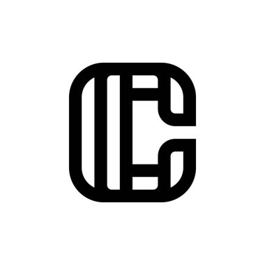 C harfi logosu. Simge tasarımı. Şablon elementleri Geometrik soyut logolar